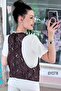 Lace Piece Short Sleeve Zipper Suit 6Y078 - 2