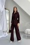 Women's Brown Shirt Collar Lacing Detailed Double Set Nbg125 - 3