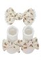 - Anika Socks & Ribbon Bow Headband Set - Floral Cream