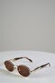 Prd Oval Frame Brown Glass Sunglasses - 5
