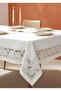 Jumbo Jacquard White Liquid Repellent Stain Resistant Tablecloth 160x220 cm - 2
