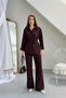 Women's Brown Shirt Collar Lacing Detailed Double Set Nbg125 - 2