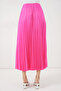8009 Leather-Look Pleated Skirt - Fuchsia - 7