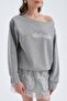 Women's Two-Piece Skirt and Sweatshirt D Lace Detailed Design Set - 4