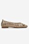 Elvaris Beige Knitted Patterned Women's Ballet Flats Shoes - 4