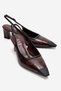 Hilda Burgundy Print Matte Toe Women's Block Heeled Shoes