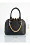 Original Justpolo Small Size 2-Compartment Embossed Leather Gold Chain Women's Shoulder Bag 4076 - 5
