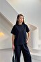 Women's Navy Blue Stone Detailed Double Basic Set Nbg126 - 3