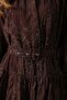Women's Embroidered Patterned K Belt İ Mini Shirt Dress Brown - 4