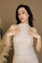Full Beaded Neck-To-Toe Tie-Detail Long Evening Dress - Gold - 4
