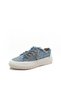 Blue Color Stone Detailed Lace up Flat Sole 36-37-38-39-40 Size Women's Jeans Sneakers S
