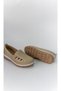 Orthopedic Mother's Shoes Stretchy Rubber Sole Lace-Up Beige Daily Comfortable Women's Shoes - 7
