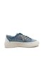 Blue Color Stone Detailed Lace up Flat Sole 36-37-38-39-40 Size Women's Jeans Sneakers S - 4