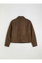 Nevavm Shirt Collar Women's Suede Look Jacket with a Difference - 7