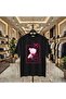 Kurdele Pembe Bear Printed %100 Cotton Oversized Loose Fit Regular Fit Crew Neck T-Shirt