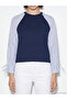 New season navy blue striped crew neck blouse by gülüs gi̇yi̇m - 3