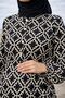 Women's Button-Front Embroidered Pocketed Black Maternity Hijab Dress - 6