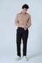 Big Size 100% Cotton Sile Fabric Relaxed Beige Men's Shirt - 6