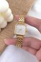Gold Metal Cord Women's Wristwatch – Square Dial Stylish Women's Watch - 2