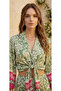 Za.Ra Model Front Model Tie-Detail Fuchsia Green Will Add Elegance to Your Beauty, Satin Suit - 2