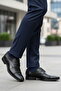 Black Genuine Leather Lace-Up Men's Classic Shoes - 3