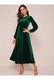 Rochie lungă de catifea verde 1990