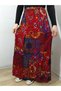 Bohemian, Ethnic Printed Long Skirt, Holiday Beach Dress, Elastic Waist, Mevlana Viscose with 3 Layers of Ruffles - 2