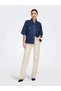 Loose Casual Short Sleeve Denim Shirt - 4