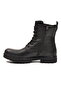 Black Men's Boots with Fleece Inside, Lace-Up and Zipper Closure - 2