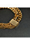 Gold-Tone Multi-Layer Curb Chain Bracelet with Textured Bar Accents - 3