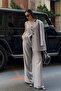 Gray Oversized Jacket Vest Pants Loose Fit Suit - 2