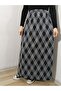 Winter Elastic Waist Patterned Combed Fabric Maxi Length Mother Skirt, Prayer Skirt - 6