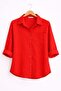 Women's 5-Pack Black White Claret Blue Red Cotton Pcs Oversized Cotton Pcs Linen Single Pocketed Casual Shirts - 3