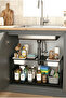 Expandable Shelf with 2 Plastic Baskets Adjustable Kitchen Organizer Bathroom Organizer - 2