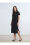 Crew Neck Slit Dress - 2
