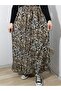 Elastic, Single Layer Ruffle at the Bottom Viscose Press Fabric Skirt 100% Cotton36-44Size - 2