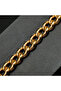 Gold-Tone Textured Curb Link Bracelet - Chunky Mixed Finish Chain with Safety Clasp - 5