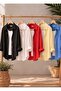 Women's 5-Pack Black White Red Yellow Blue Cotton Pack Oversized Cotton Pack Linen Single Pocketed Casual Shirts