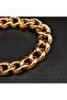 Gold-Tone Textured Curb Link Bracelet - Chunky Mixed Finish Chain with Safety Clasp - 3