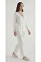 Women's Cotton Lu Lace Detailed Buttoned Long Sleeve Pajama Set - 3