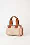 Women's Mink Tan Cylinder Lily Zipper Closure Column Strap Handbag and Shoulder Bag - 6