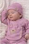 Organic Baby Girl Eared Rabbit Patterned 5-Piece Jumpsuit Hospital Release Newborn Outfit Baby Bib - 4
