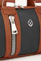 Women's Black Tan Lily Cylinder Zipper Closure Column Strap Handbag and Shoulder Bag - 3