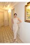 Long Dress with Double Fabric Accessories - 3