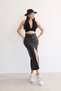 Women's High Waist Slit Long Denim Skirt Trend Denim Bnj-764 - 4