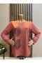 Women's Middle Age and Above Baguette Stone Mother Combed Cotton Blouse