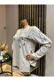 Women's Stoned Clover Viscose Mother Combed Cotton Blouse for Middle Age and Above - 2