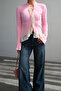 Lace Detailed Spanish Sleeve D Mock Neck Buttoned Knitwear Design Cardigan - 4