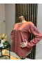 Women's Combed Cotton Blouse for Middle Ages and Above with Viscose Sparkling Branches and Stones - 3