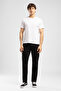 Ricky Men's High Rise Straight Fit Cotton Jean Pants Black